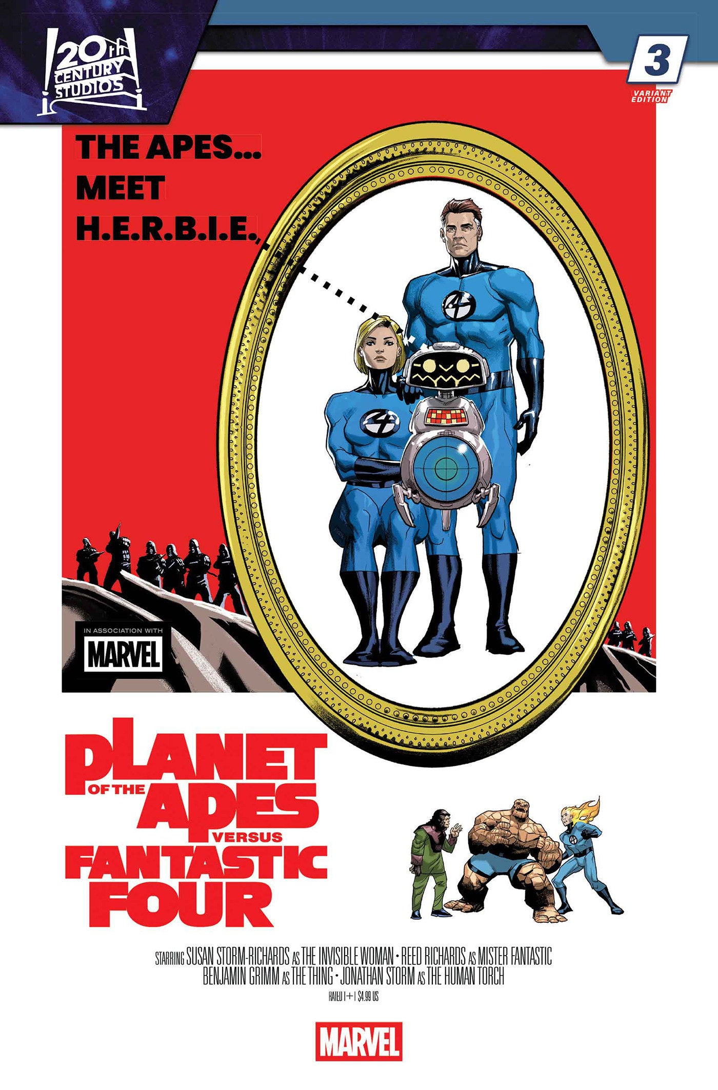 PLANET OF THE APES VS. FANTASTIC FOUR #3 PETE WOODS MOVIE HOMAGE VAR (Backorder, Allow 4-5 Weeks)