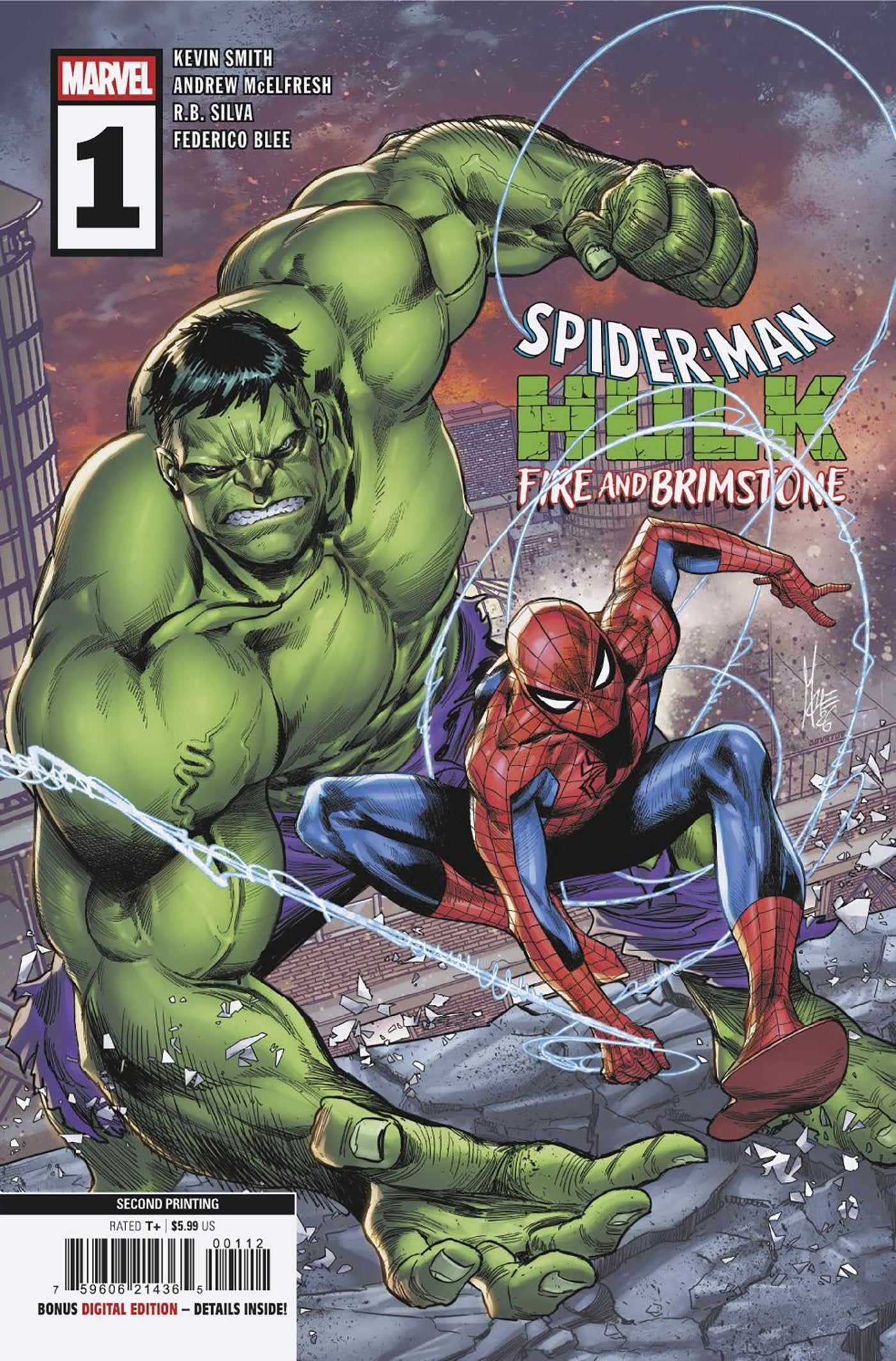 SPIDER-MAN/HULK: FIRE AND BRIMSTONE #1 MARCO CHECCHETTO 2ND PTG VAR