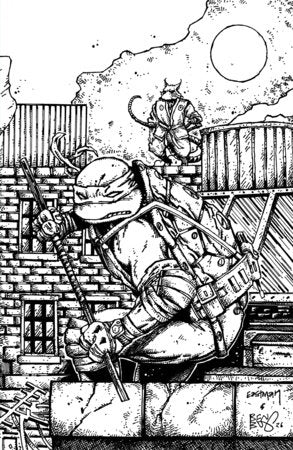TEENAGE MUTANT NINJA TURTLES 2024 #24 VAR RI (1:10) (Eastman & Bishop B&W Full Art) (11 Nov Release)