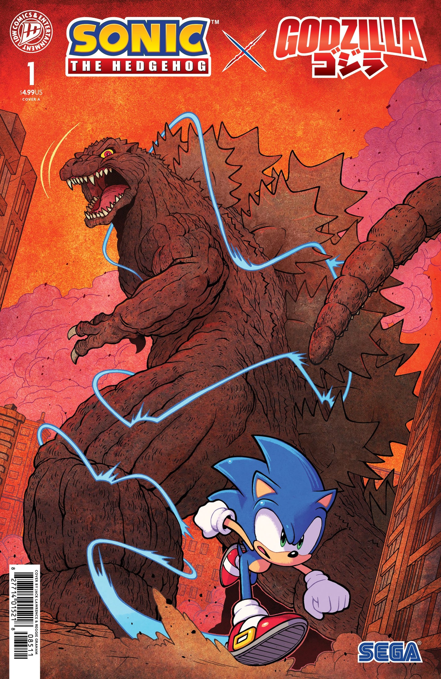 SONIC THE HEDGEHOG X GODZILLA #1 COVER A (LAWRENCE) (15 Jul Release)