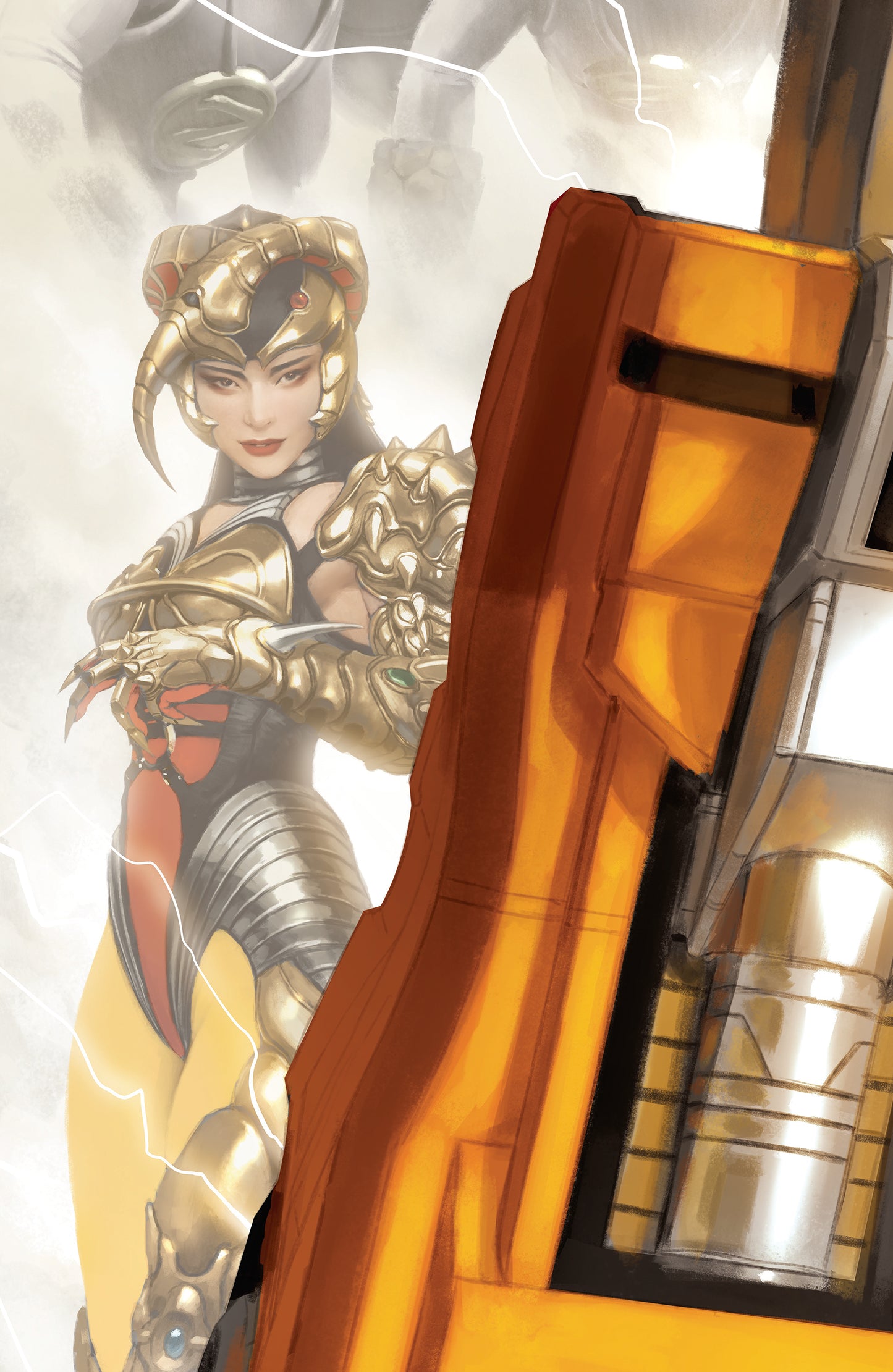MIGHTY MORPHIN POWER RANGERS (2026) #7 C MEGAZORD CARD STOCK CONNECTING VAR (FULL ART, MERCADO) (30 Dec Release)