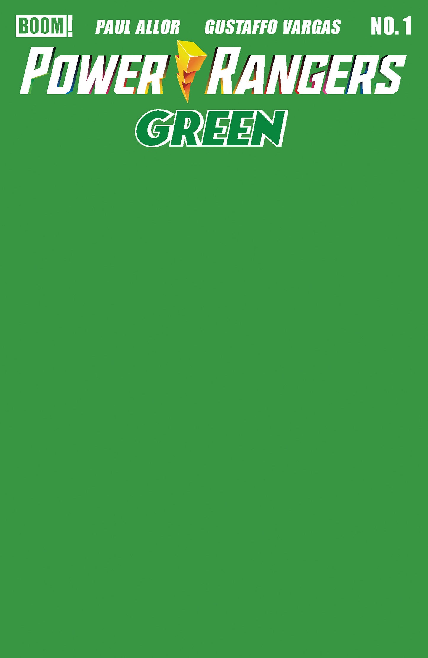 POWER RANGERS GREEN #1 E GREEN BLANK SKETCH VAR (05 Aug Release)