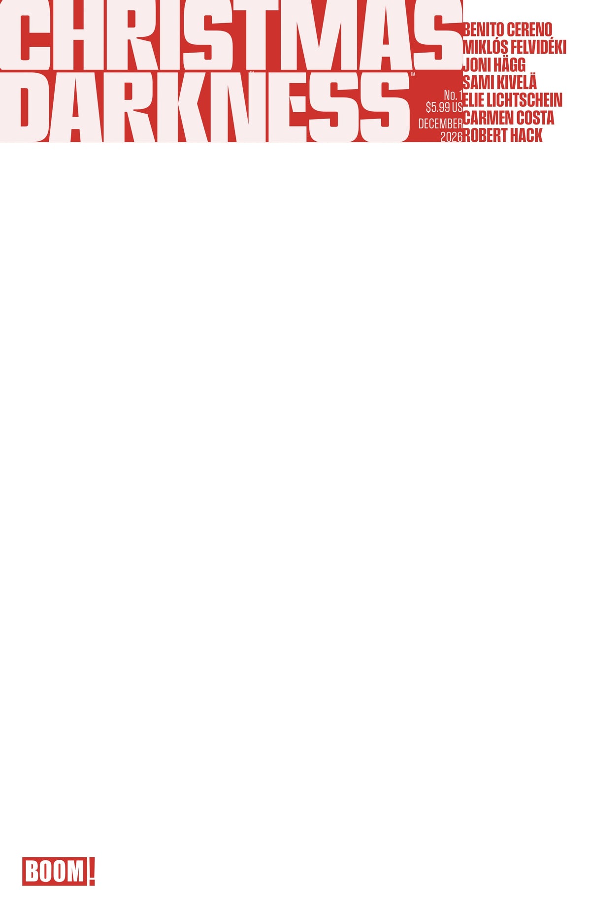 CHRISTMAS DARKNESS #1 D BLANK SKETCH VAR