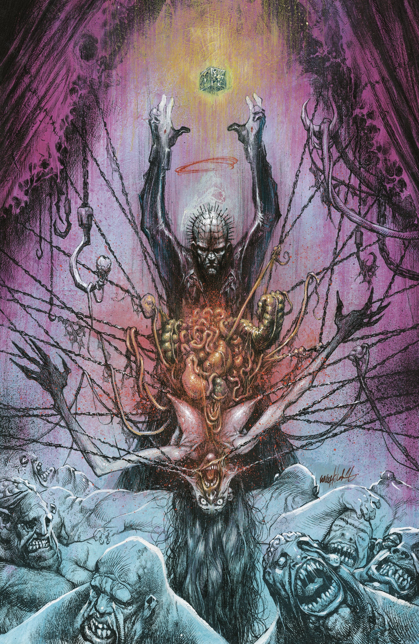 HELLRAISER: HELLBOUND HEARTS #1 C CENOBITE BAG VAR (FULL ART, WAYSHAK) | BOOM! | Comicbookeroo