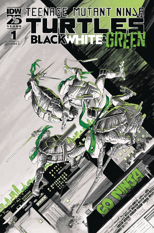 TMNT BLACK WHITE & GREEN #1 CVR A SHALVEY (Backorder, Allow 3-4 Weeks)