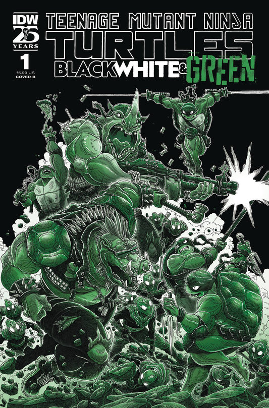 TMNT BLACK WHITE & GREEN #1 CVR B STOKOE (Backorder, Allow 3-4 Weeks)