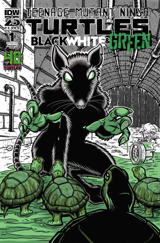 TMNT BLACK WHITE & GREEN #1 CVR D 40TH ANNIV (Backorder, Allow 3-4 Weeks)