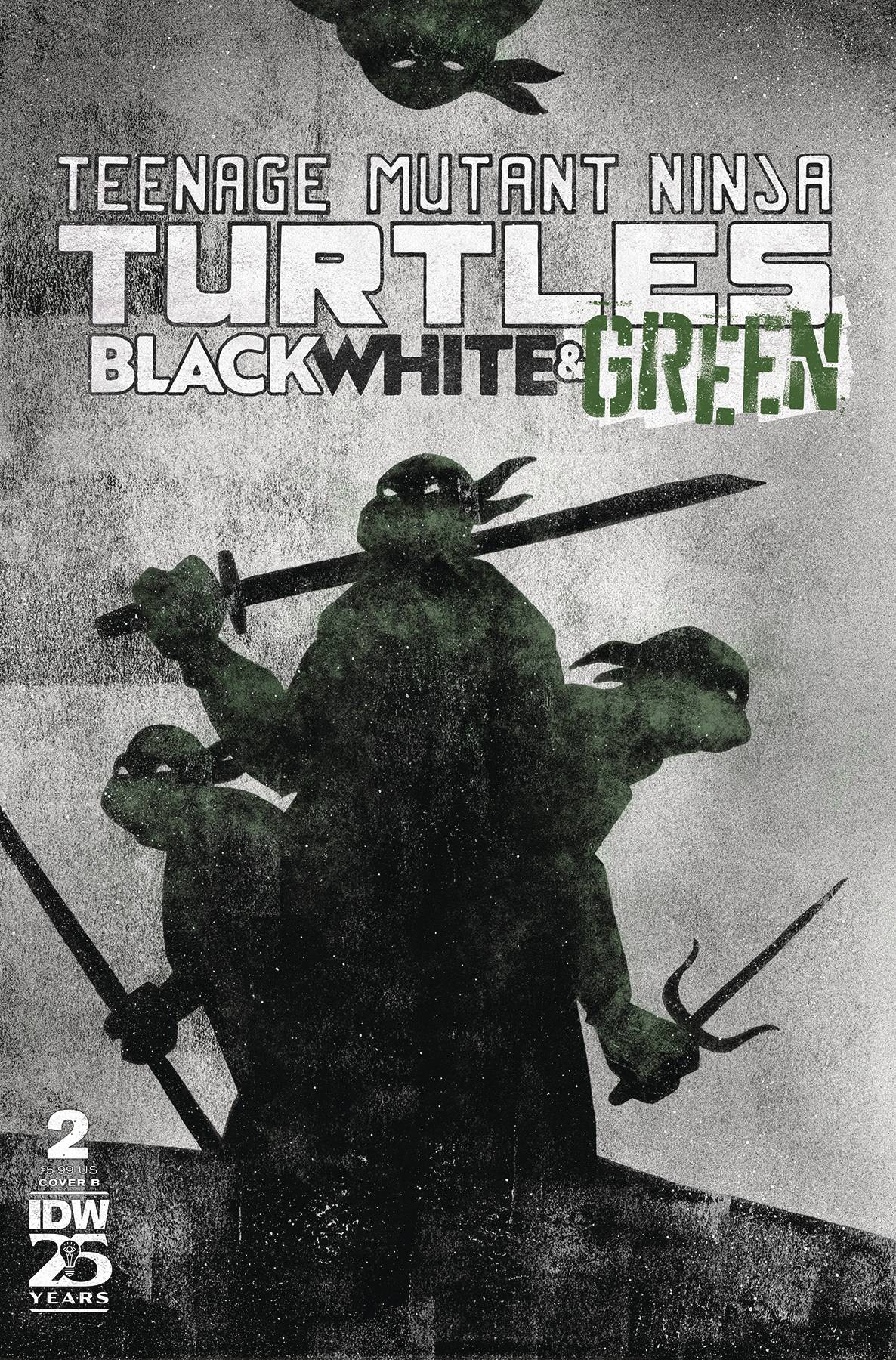 TMNT BLACK WHITE & GREEN #2 CVR B LOVE (Backorder, Allow 3-4 Weeks)