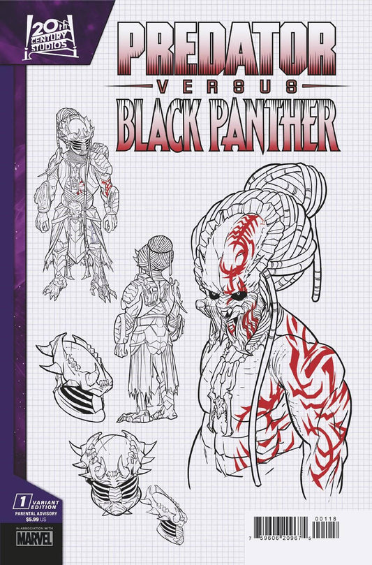 PREDATOR VS BLACK PANTHER #1 (OF 4) INCV 1:10 CHRIS ALLEN DESIGN VAR