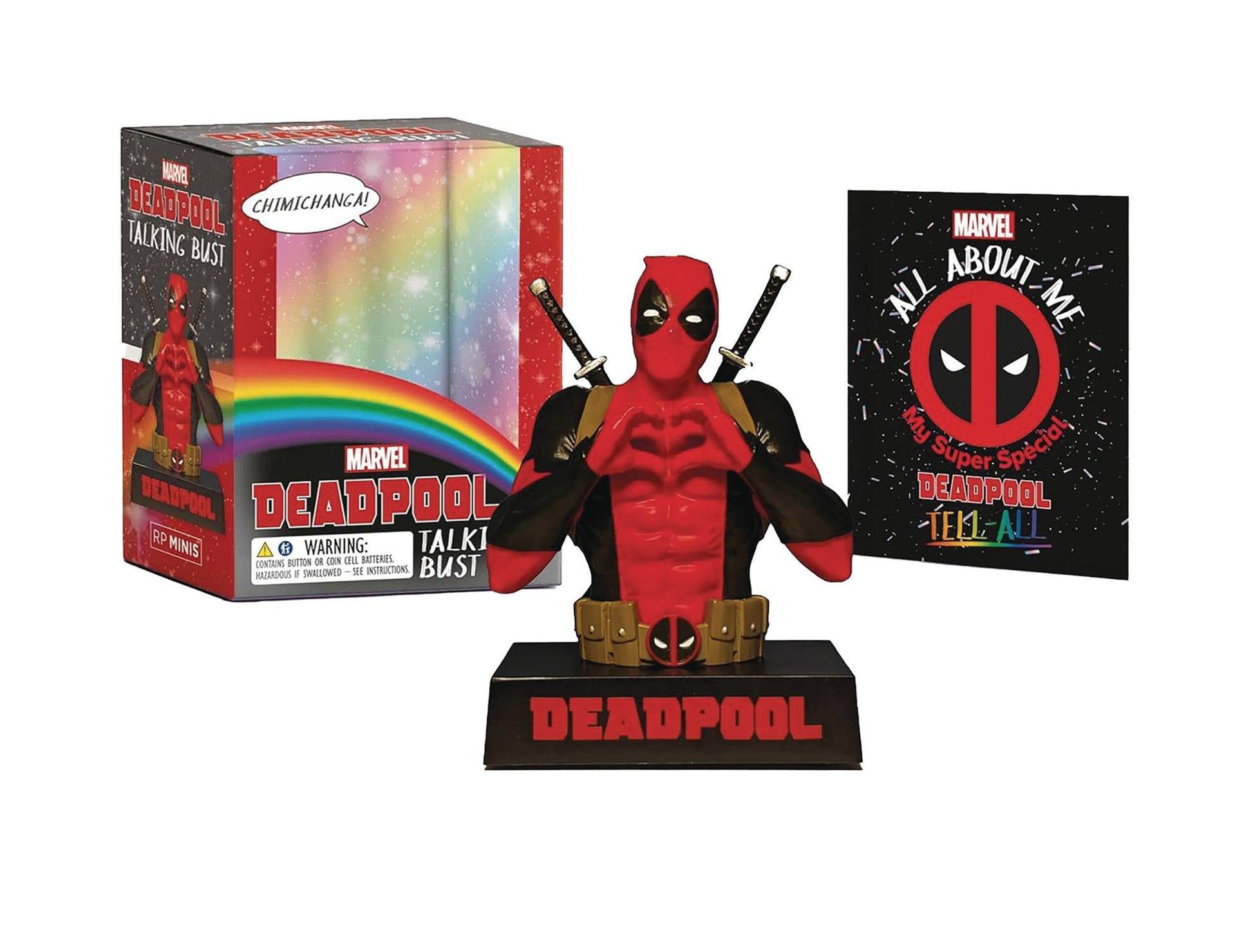 DEADPOOL TALKING BUST & ILLUS BOOK CHIMICHANGA (08 Jan Release) - Comicbookeroo