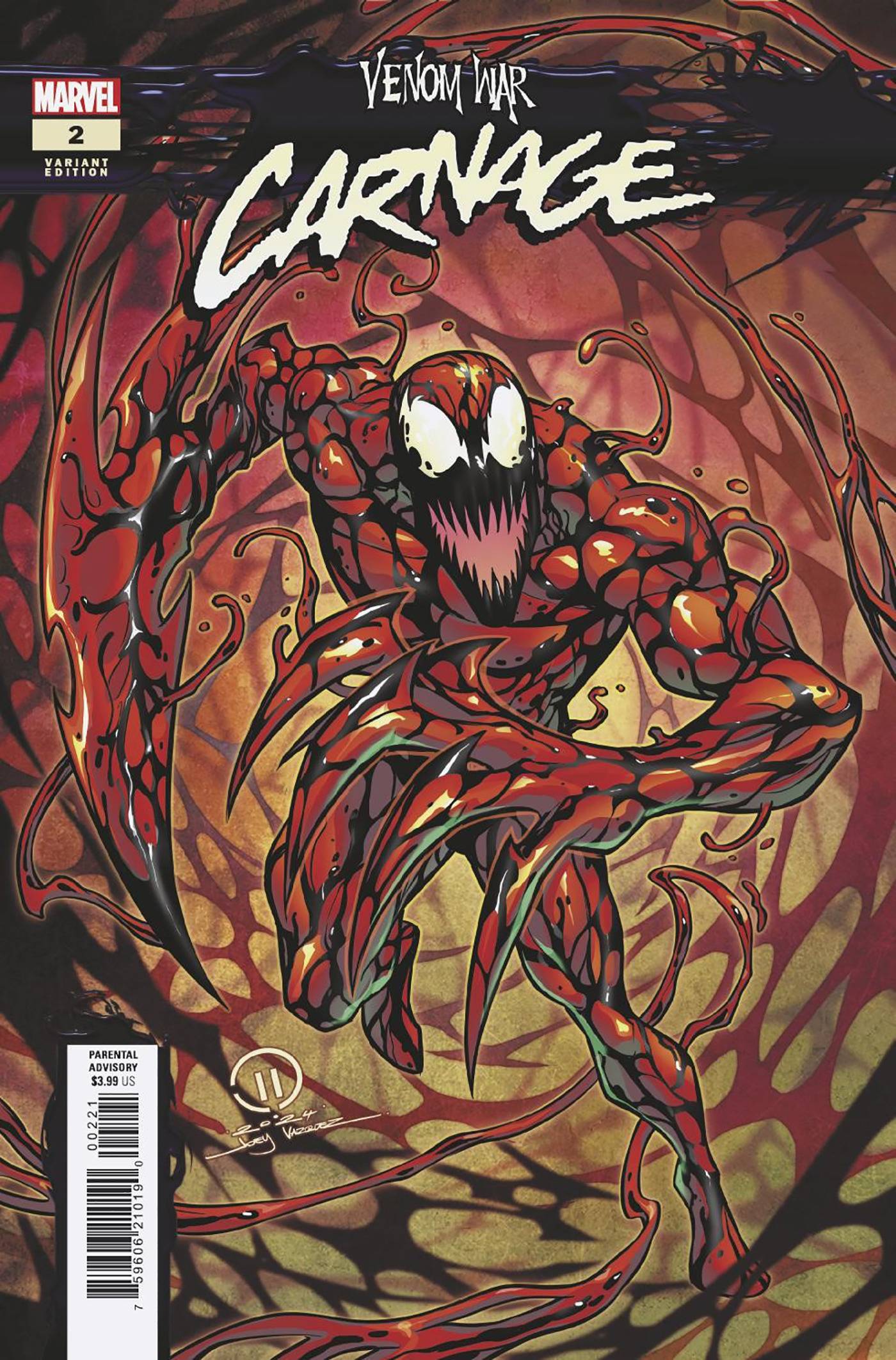 VENOM WAR CARNAGE #2 (OF 3) JOEY VAZQUEZ VAR (Backorder, Allow 4-5 Weeks)