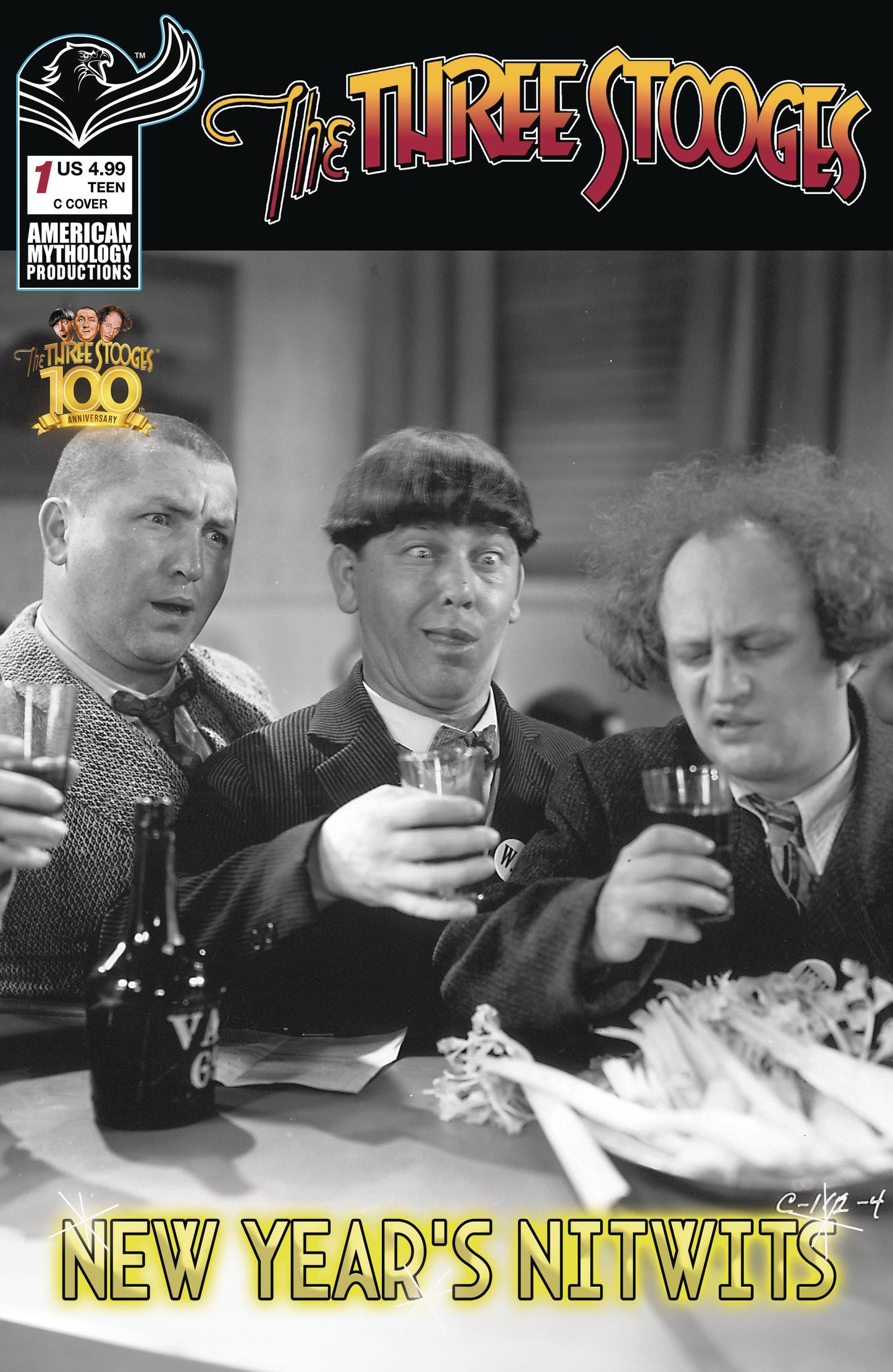 THREE STOOGES NEW YEARS NITWITS #1 CVR C B&W PHOTO (18 Dec Release)