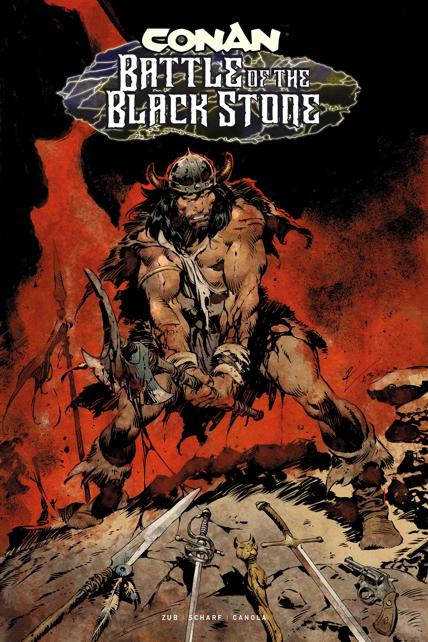 CONAN BARBARIAN BATTLE BLACKSTONE DM ED TP (MR) (02 Apr Release) - Comicbookeroo