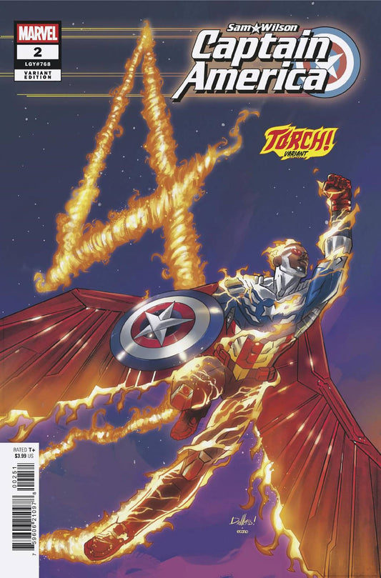 SAM WILSON CAPTAIN AMERICA #2 (OF 5) DAVID MESSINA TORCH VAR (12 Feb Release) - Comicbookeroo