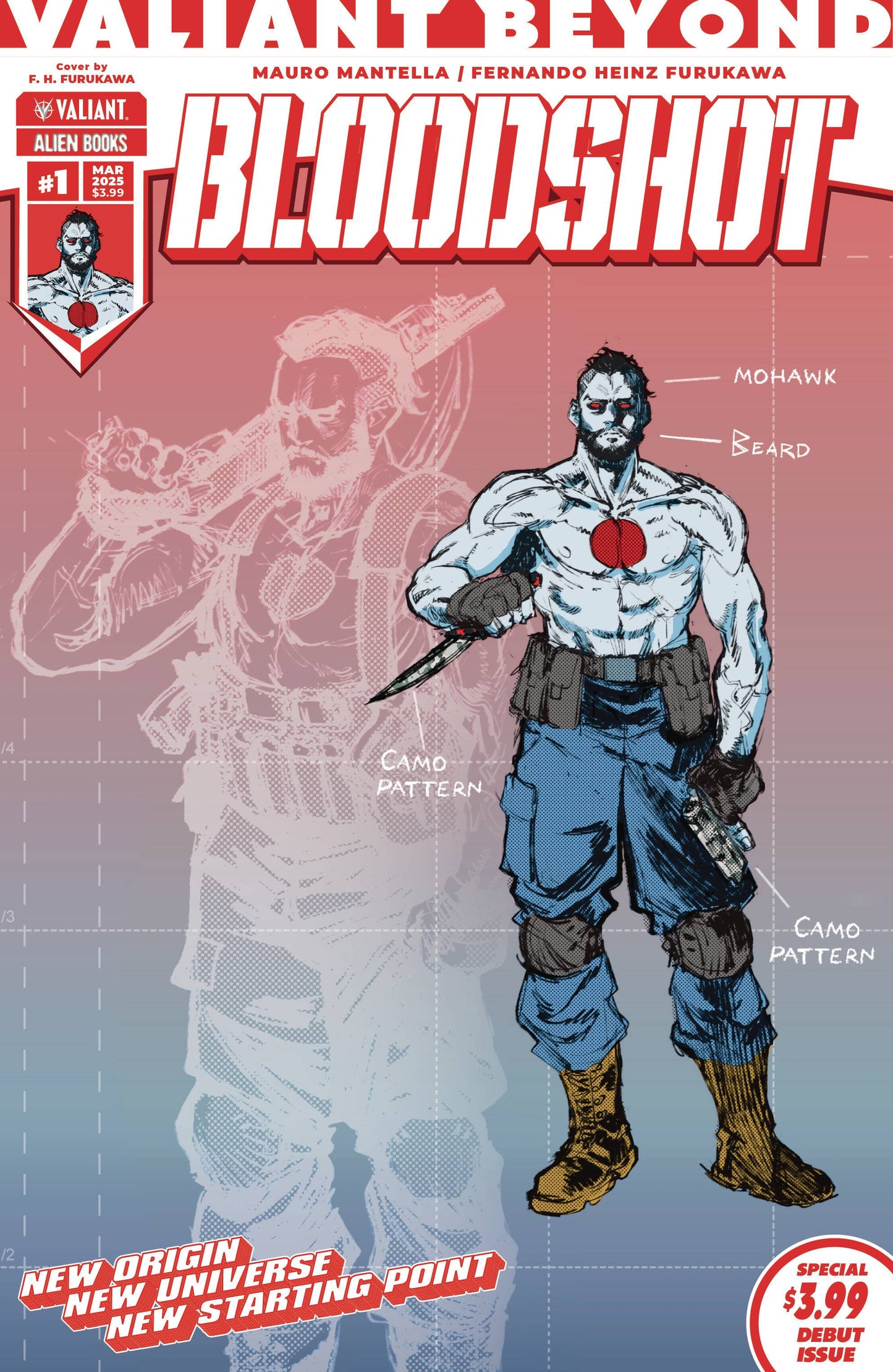 VALIANT BEYOND BLOODSHOT #1 CVR D FURUKAWA DESIGN (MR) (05 Mar Release) - Comicbookeroo