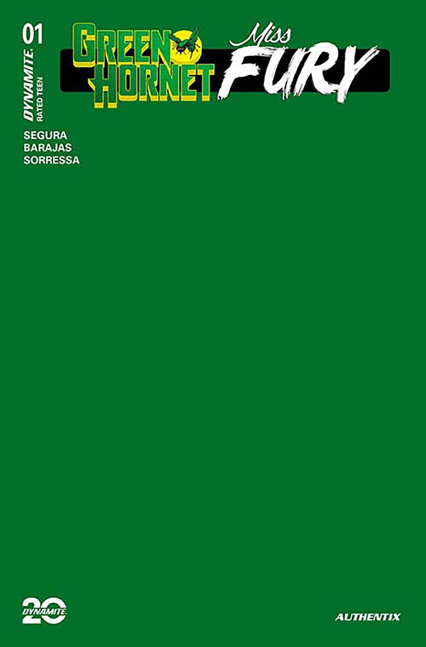 GREEN HORNET MISS FURY #1 CVR V FOC GREEN BLANK AUTHENTIX (08 Jan Release) - Comicbookeroo