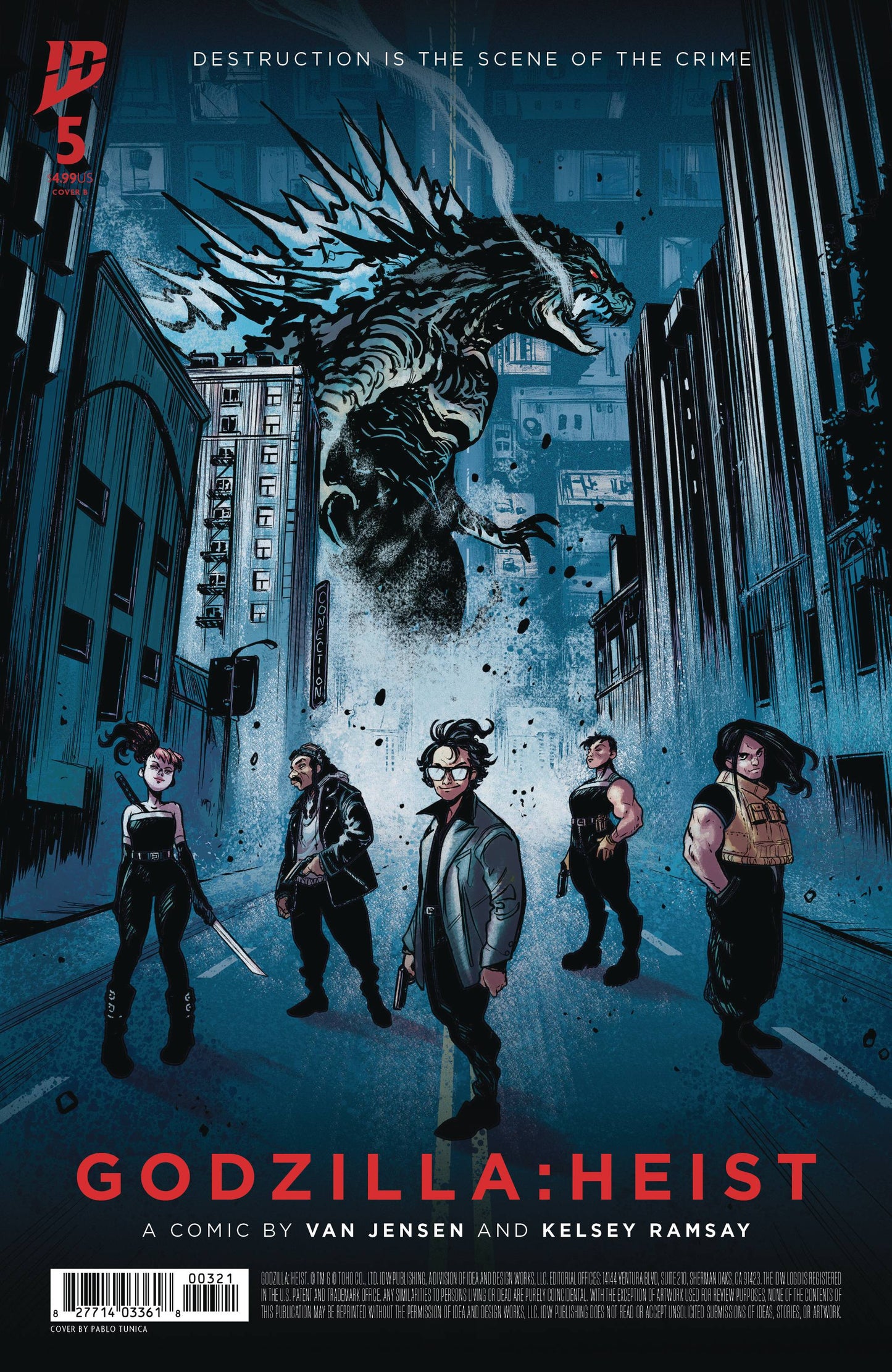 GODZILLA HEIST #5 CVR B TUNICA MOVIE (Backorder, Allow 4-5 Weeks)