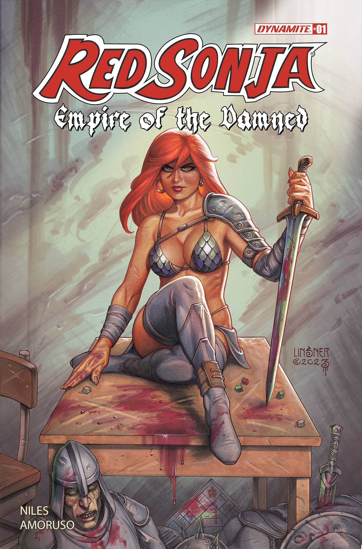 RED SONJA EMPIRE DAMNED #1 CVR B LINSNER (Backorder, Allow 4-5 Weeks) - Comicbookeroo