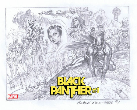 BLACK PANTHER (2021) #1 2ND PTG ALEX ROSS SKETCH VAR - Comicbookeroo Australia