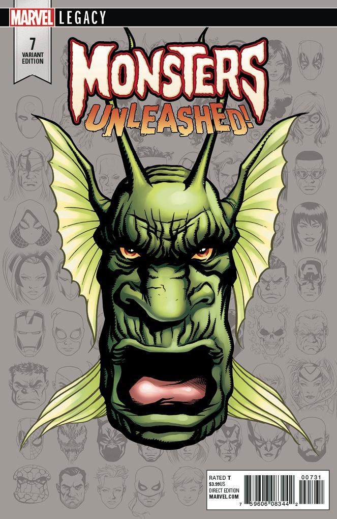 MONSTERS UNLEASHED #7 1:10 MCKONE LEGACY HEADSHOT INCV LEG - Comicbookeroo Australia