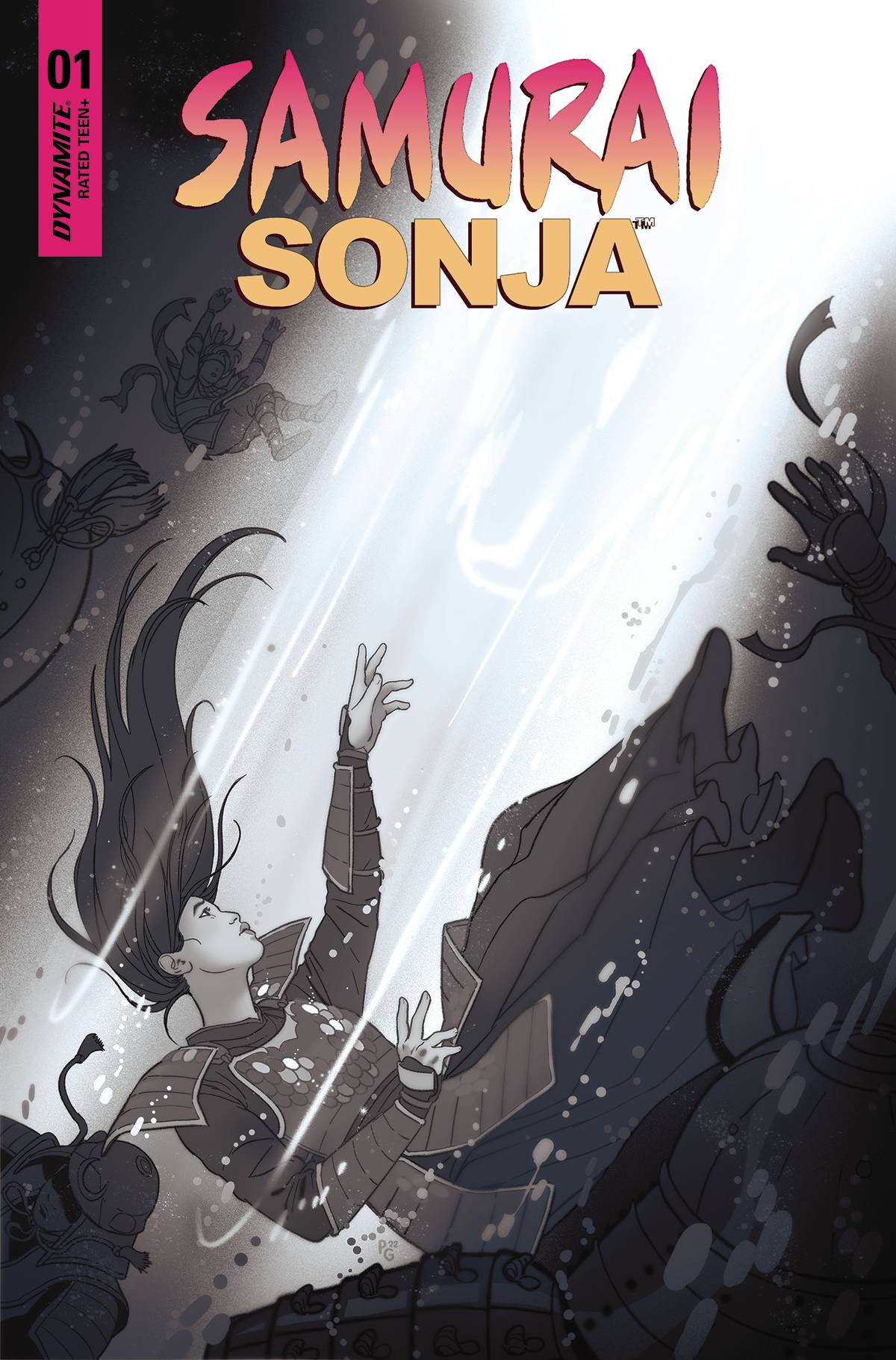 SAMURAI SONJA #1 CVR W 1:10 FOC INCV GANUCHEAU B&W - Comicbookeroo Australia