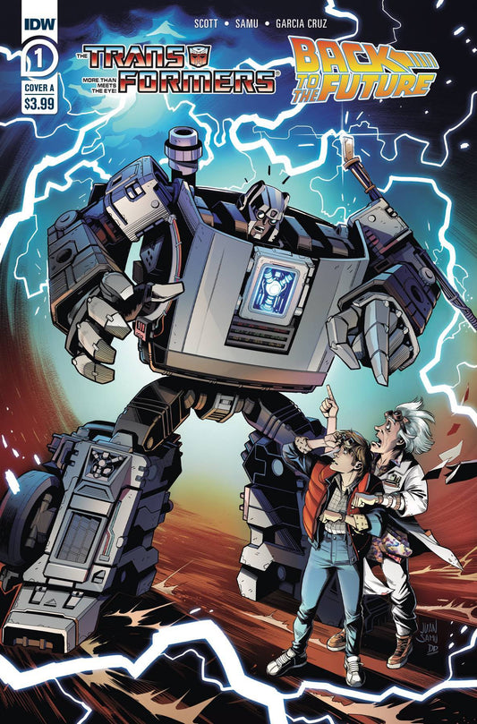 TRANSFORMERS BACK TO FUTURE #1 (OF 4) CVR A JUAN SAMU - Comicbookeroo