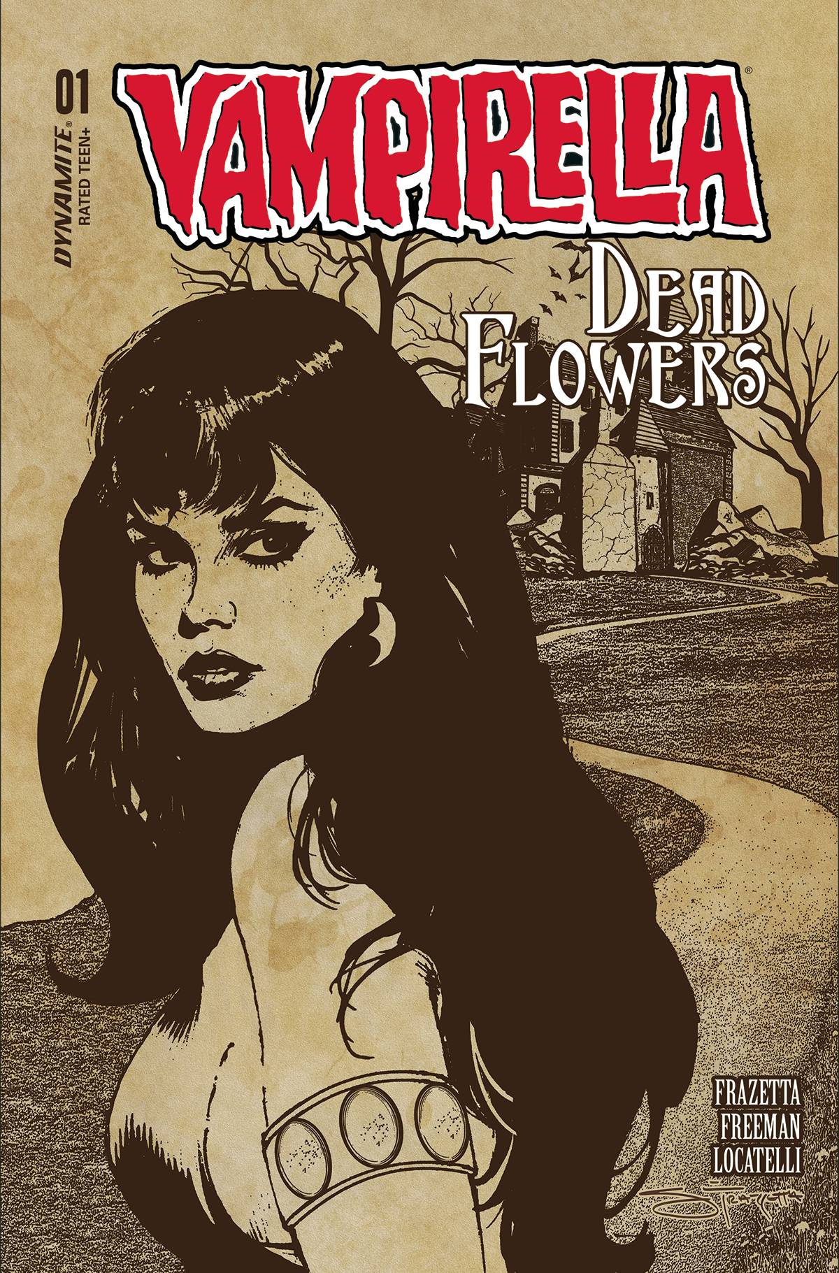 VAMPIRELLA DEAD FLOWERS #1 (OF 4) CVR D FRAZETTA & FREEMAN (04 Oct Release) - Comicbookeroo Australia