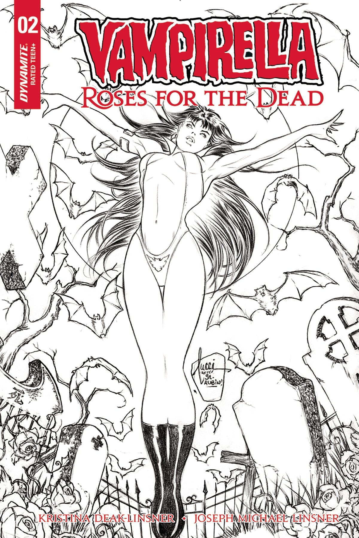 VAMPIRELLA ROSES FOR DEAD #2 (OF 4) 1:10 INCV TUCCI B&W ( - Comicbookeroo Australia