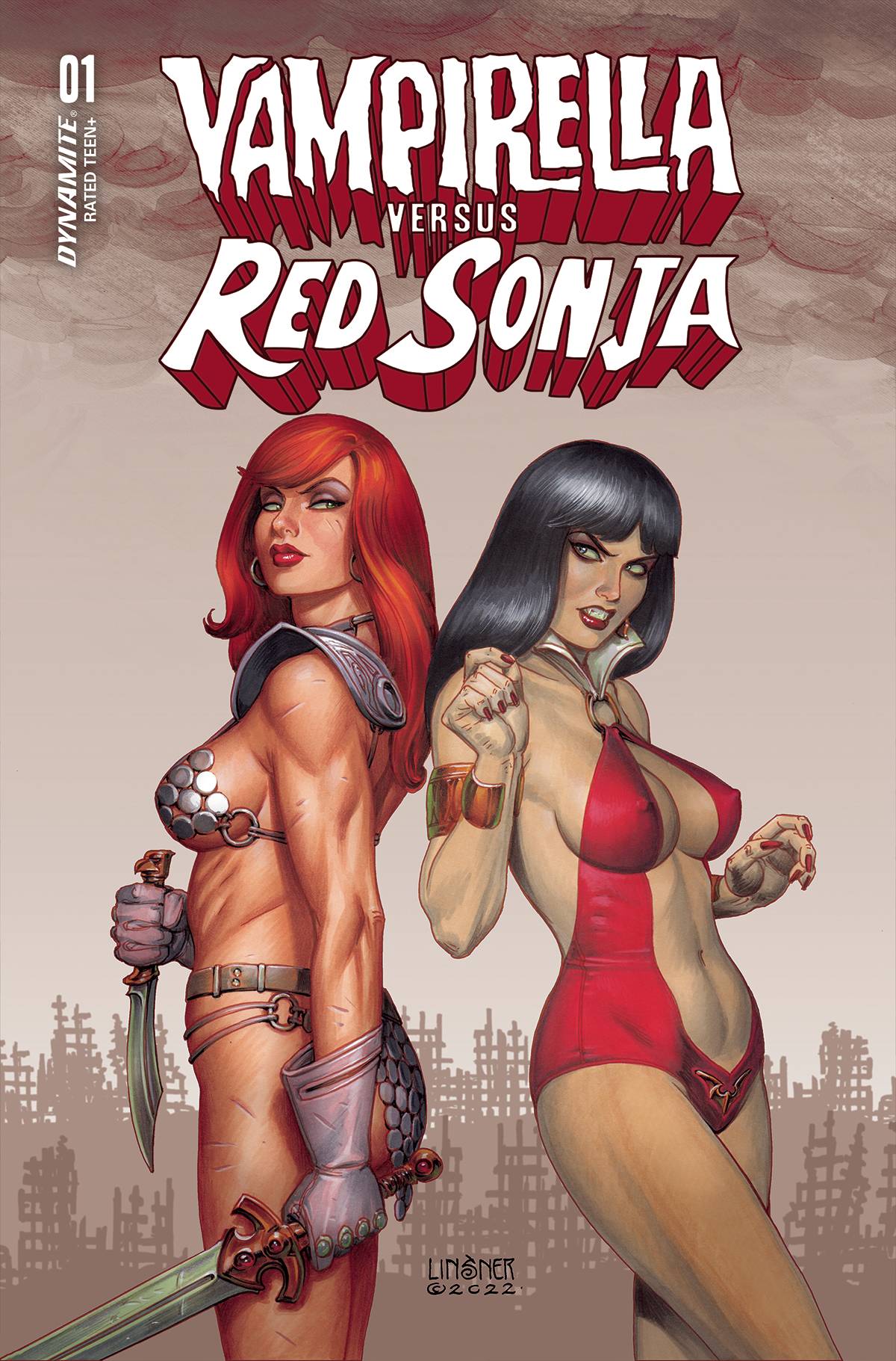 VAMPIRELLA VS RED SONJA #1 CVR B LINSNER - Comicbookeroo Australia