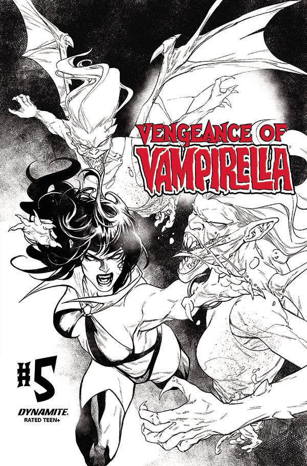 VENGEANCE OF VAMPIRELLA #5 1:15 SEGOVIA B&W FOC INCV - Comicbookeroo Australia