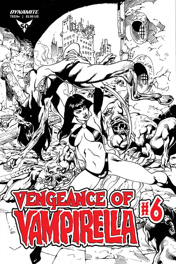 VENGEANCE OF VAMPIRELLA #6 1:11 CASTRO B&W FOC INCV - Comicbookeroo Australia